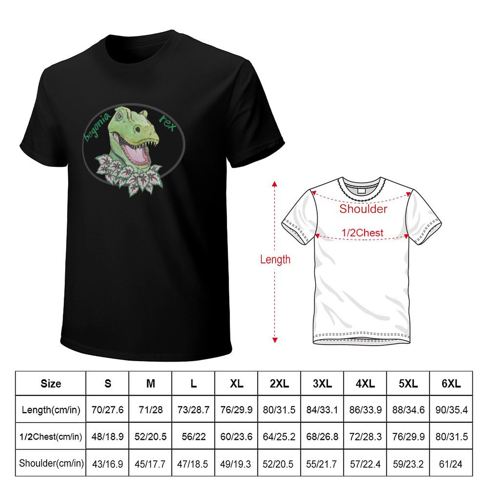 T rex begonia T-Shirt man t sh - Begonia Rex recension och pris