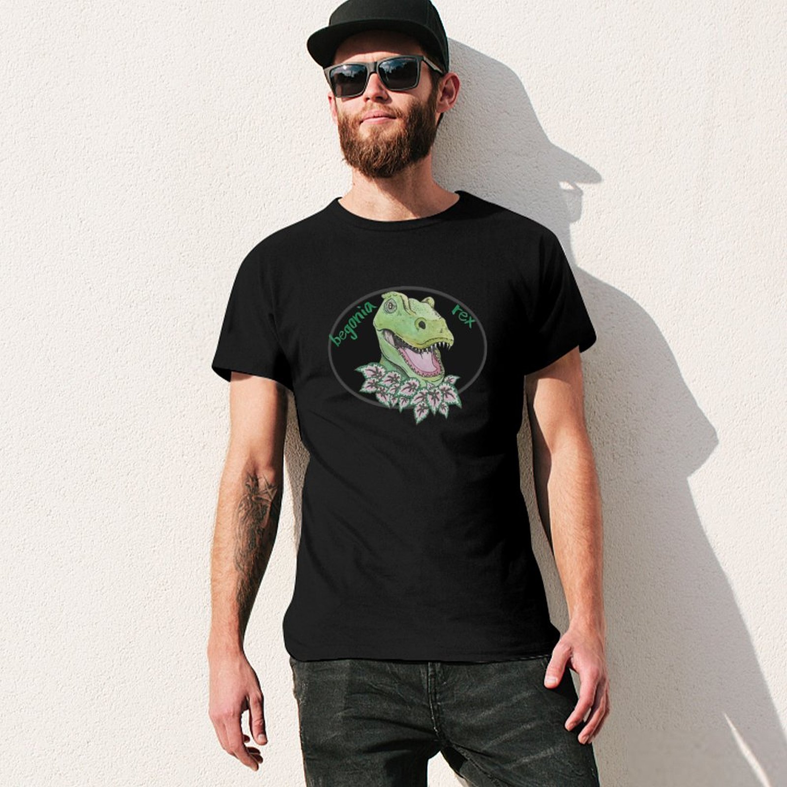 T rex begonia T-Shirt man t sh - Begonia Rex recension och pris